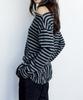 ROUGHNECK Striped Off-Shoulder Knit