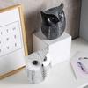 Modern Classy Lucky Owl Resin Art Figure Showpiece (Black and White, 2 Piece)