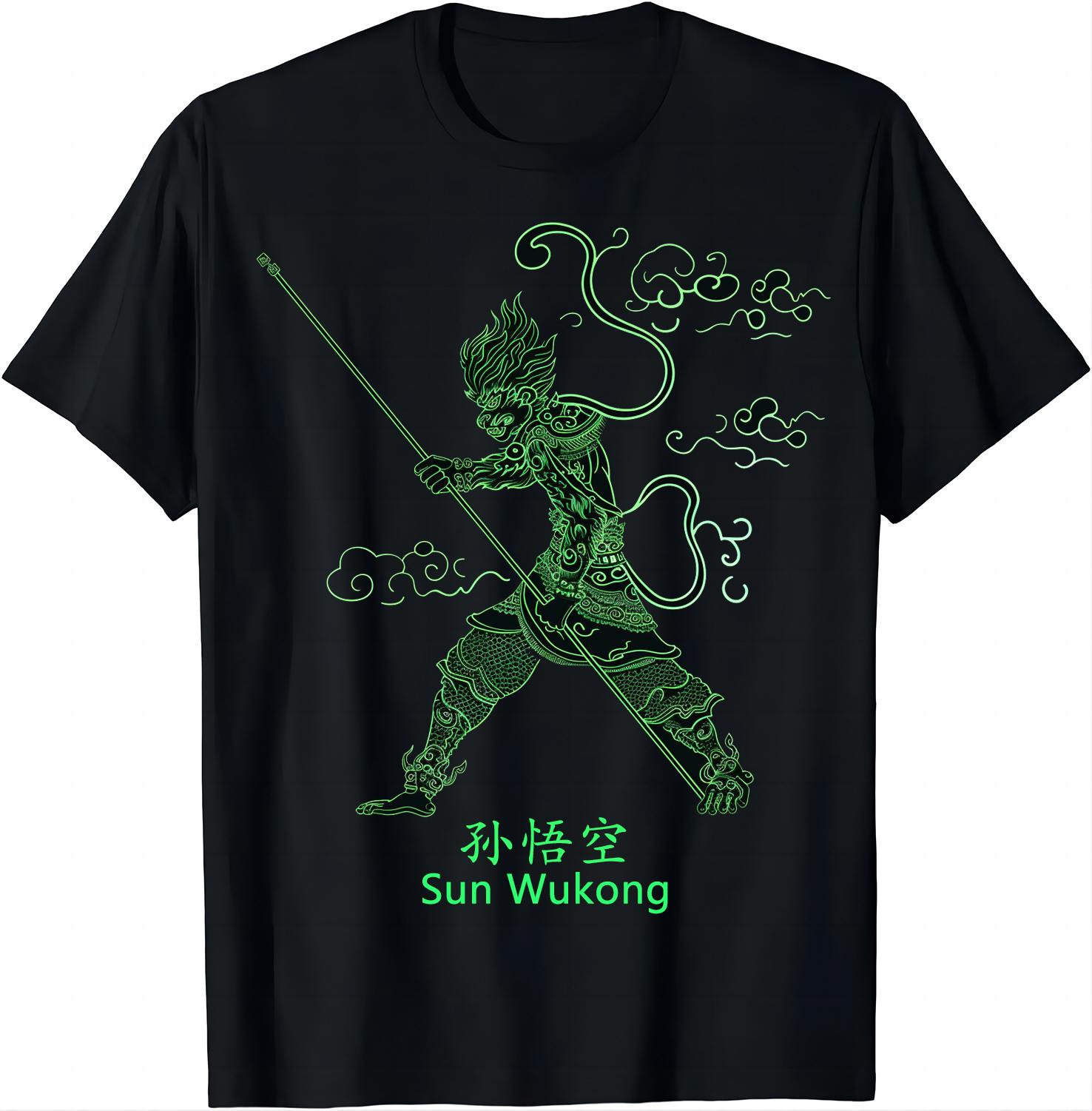 

Legendary Monkey King Tee - Conquering Demons Tshirt Sun Wukong T Shirts Graphic T Shirts Men Clothing Tops Camisas Streetwe... S разноцветный