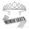 Birthday Sash and Headband Set for Party Photo Props
