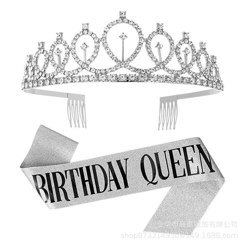 Birthday Sash and Headband Set for Party Photo Props