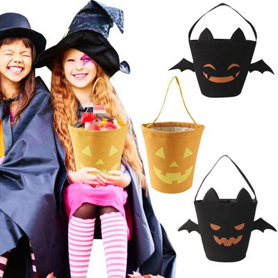 Cadılar Bayramı Şeker Çantaları Çocuk Şeker Kovası Tote Çantası, Saplı Keten Kovalar, Cadılar Bayramı Partisi Hediye Sepeti