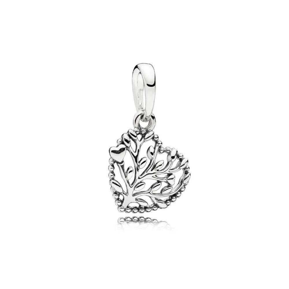 New 925 Silver Family Tree House Charm Pendant with Stars Moon for DIY Bracelet Jewelry Accessories