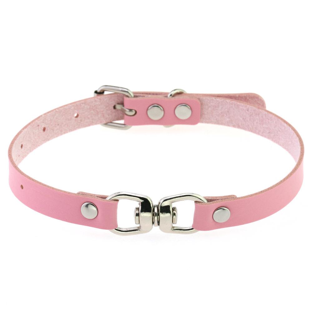 Novelty Cosplay Unique Choker Collar For Women Girls Necklace Metal Leather Chocker Goth Anime Role play Gift Jewelry Accessorie