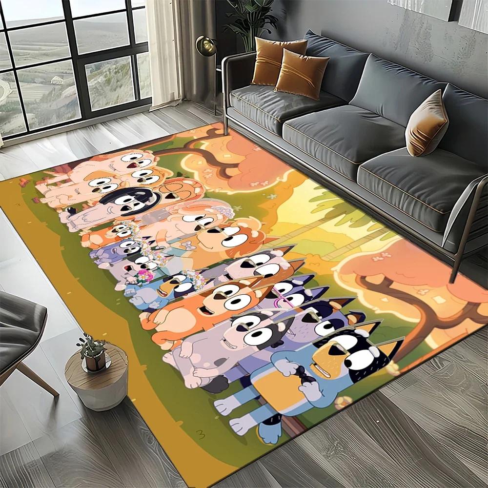 2025 New Style Bluey Family Cartoon Dog Carpet Rug for Living Room Bedroom Home Sofa Decoration,Kids Play Non-slip Floor Mat