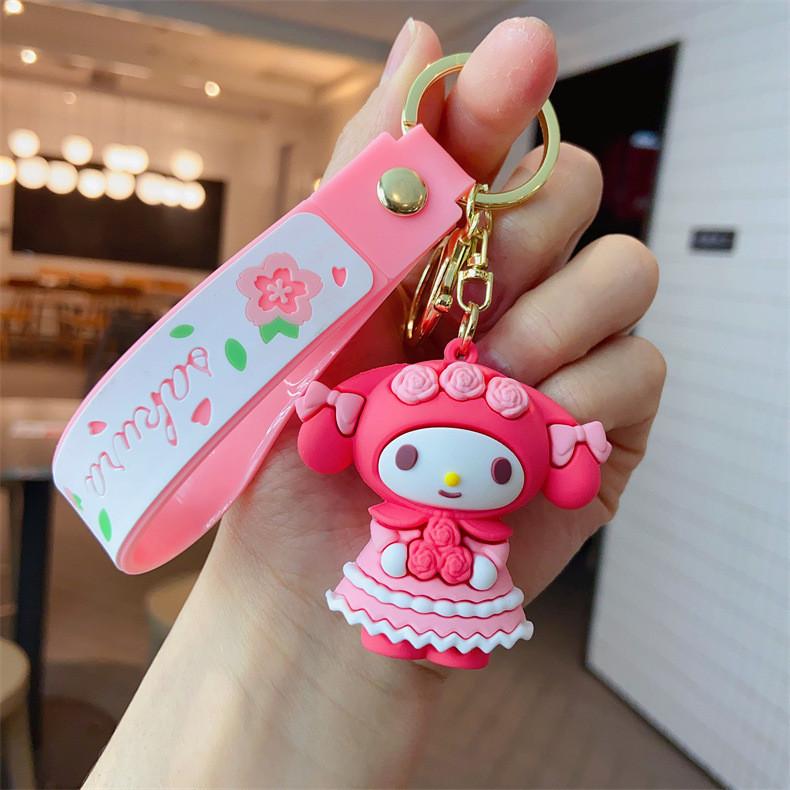 

Cute My Melody Keychain Figure Delightful Bag Charm Gift For All Occasions Bouquet