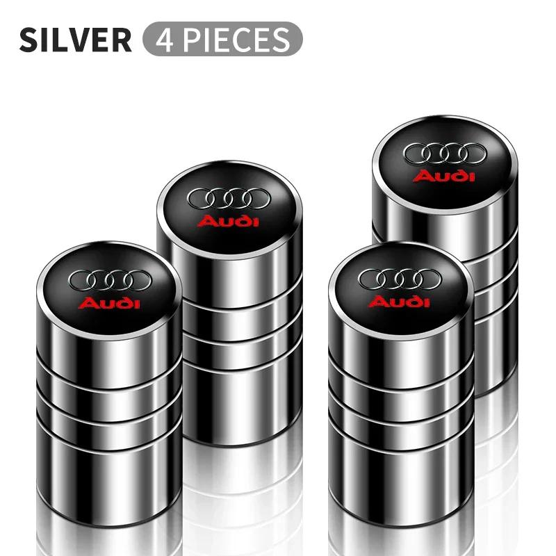4pcs/set Car valve stem caps cover For tt A1 A3 A4 A5 A6 A7 A8 Q2 Q3 Q5 Q7 TT S line S3 S4 S5 S6 R8 RS Car sticker accessories