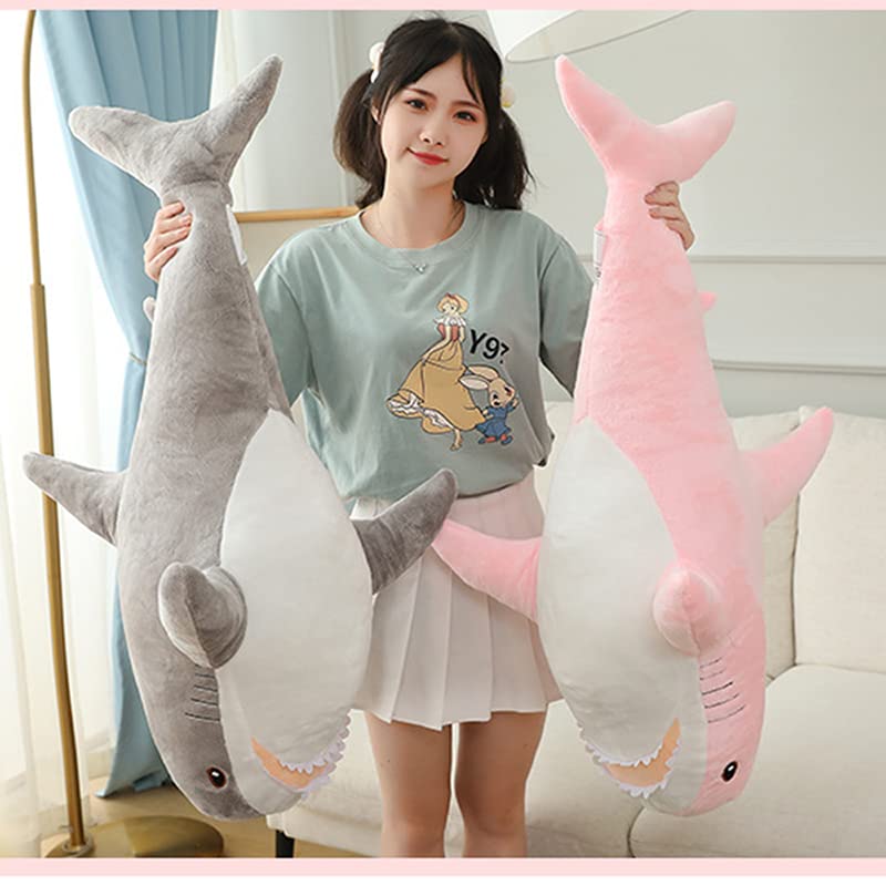 TWDRTDD Shark Plush Fun Blue Fluffy Animal Bedroom Store School Entrance Graduation Christmas Gift Toy, Oversized, Cute, Toy, Whale, Cute, Doll, Gift,