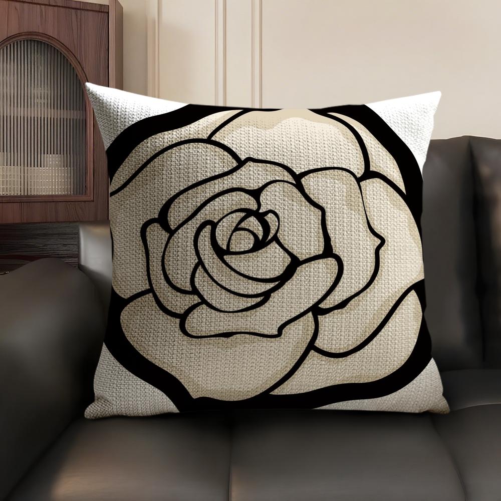 Retro Art Flowers Cushion Cover Natural Linen Organic Fabric DoubleSided Printing Sofa Home Decor Breathable Environmentally