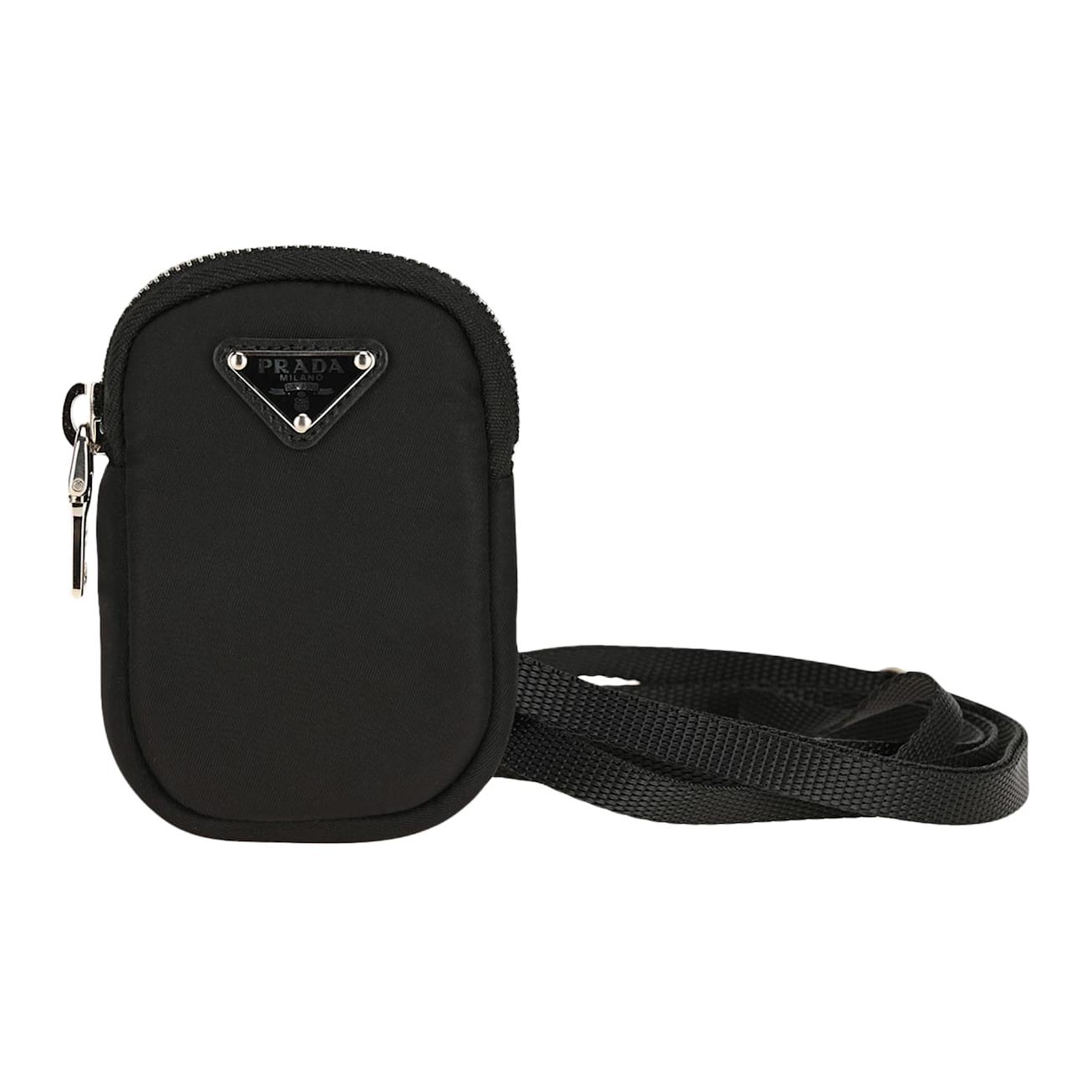 Prada Driehoek Logo Tote Stof Schoudertas Unisex tassen Zwart 1TT130-2CKI-F0002 Basic Set (Bag)