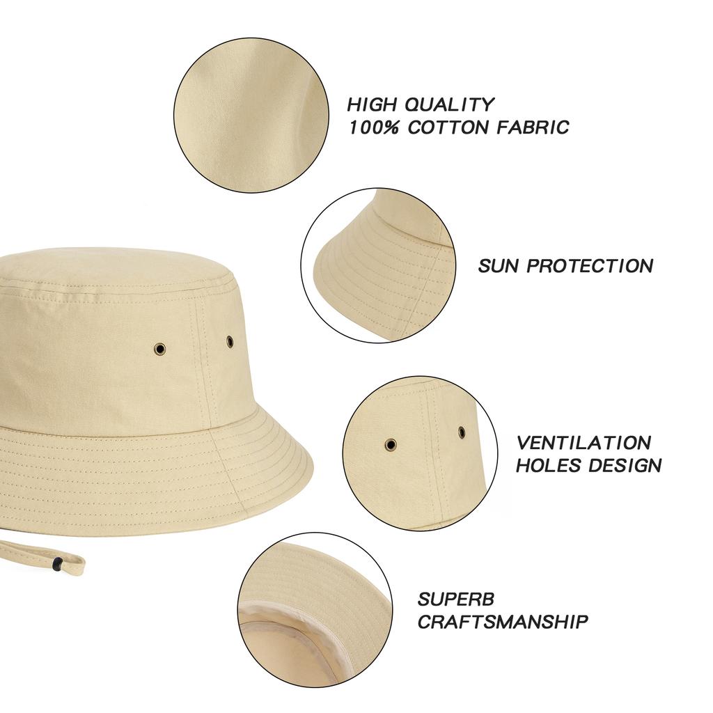 BOTVELA Fischerhut für Unisex Sommer Atmungsaktiv Faltbar Breiter Schirm Sonnenschutz UV-Schutz Hut