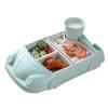 Creative Car Shaped Bamboo Fiber Baby Feeding Bowl Food Grade Cartoon Complementary Food Dish Divide Grids Bento Lunch Box Sets