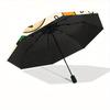 1pc Christmas Cookies Automatic Folding Umbrella - 8-Rib Iron Frame, Windproof, Portable Sunshade with Plastic Handle for Travel & Outdoor A