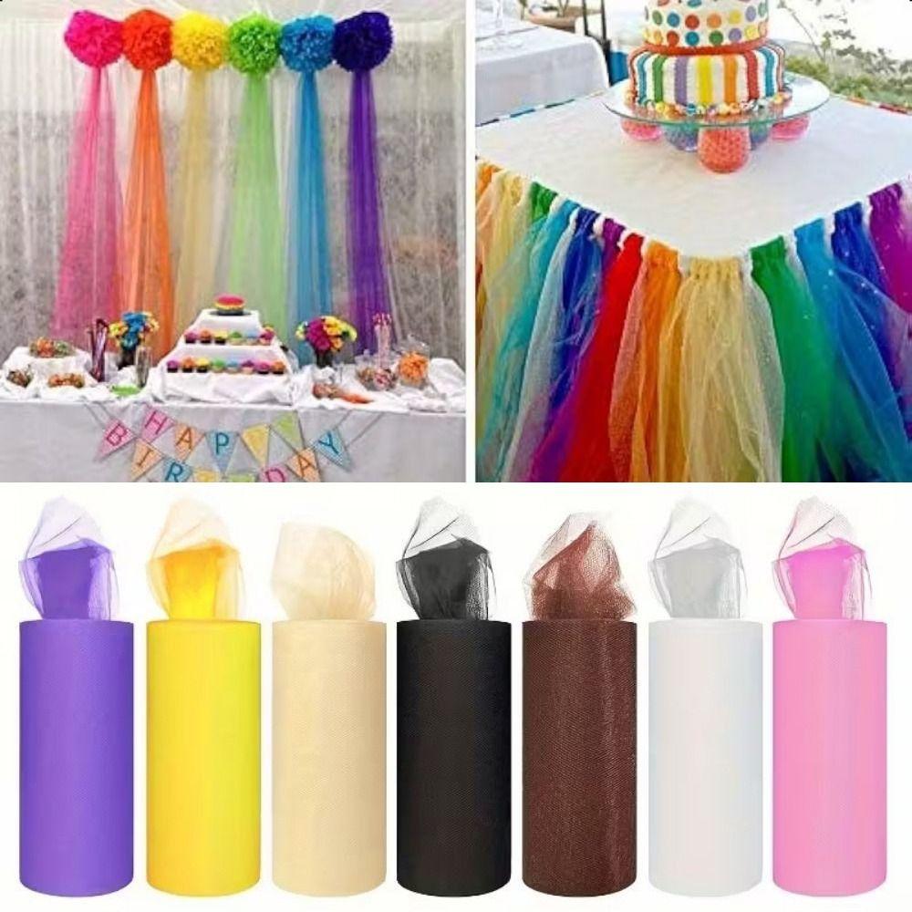 15/30cm Width Tulle Mesh Ribbon DIY Craft Tulle Fabric Ribbon Roll Netting Spool  Baby Shower