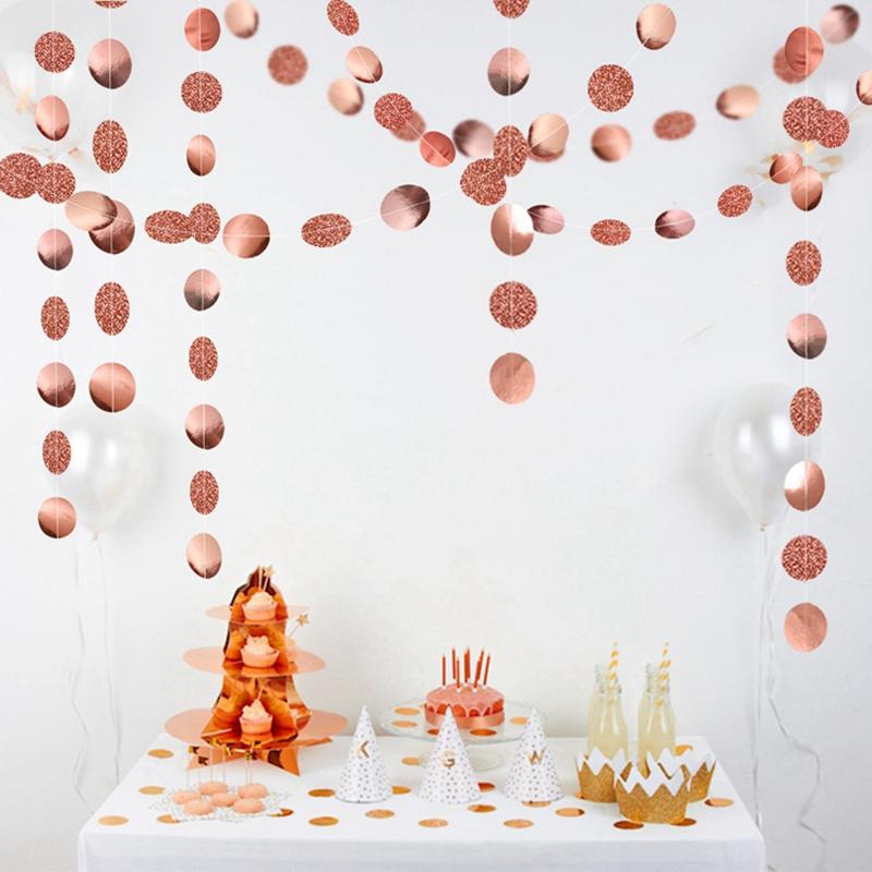 4M Paper Star Round Garland Banner Adult Birthday Party Decorations Kids Boy Girl Baby Shower Hanging Curtain DIY Wedding Decor