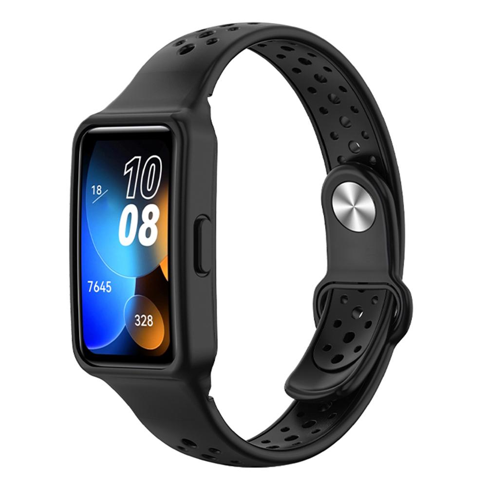 

Silicone Band for Huawei Band 9 NFC/9/8 NFC/8 Reverse Buckle Holes Design Strap Integrated with Watch Case E
