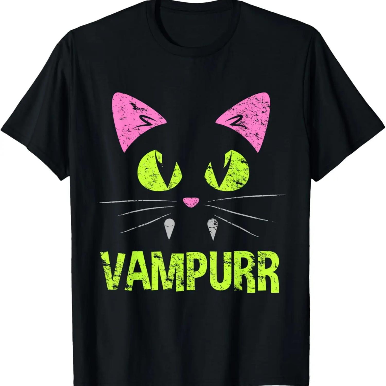 Vampire Cat Vampire Halloween Costume T-Shirt,Comfortable pure cotton S