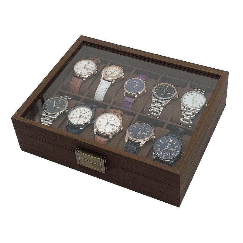 Retro Edition Black Walnut 10-Slot Watch Display Box