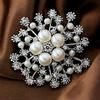 Women'S Clothing Accessories Large Snowflake Pearl Crystal Brooch Exquisite Flower Brooch Pin