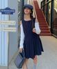 General Idea Pleated Skirt Mini Dress [Navy] / Gf1Lop503