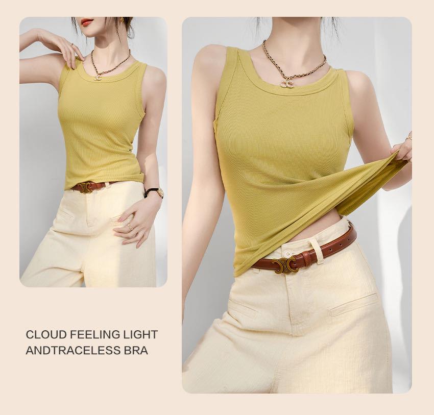 2025 Women's Slim Ice Silk Camisole Vest - Versatile for Layering, Inner, or Outer Wear, Elastic & Sleeveless