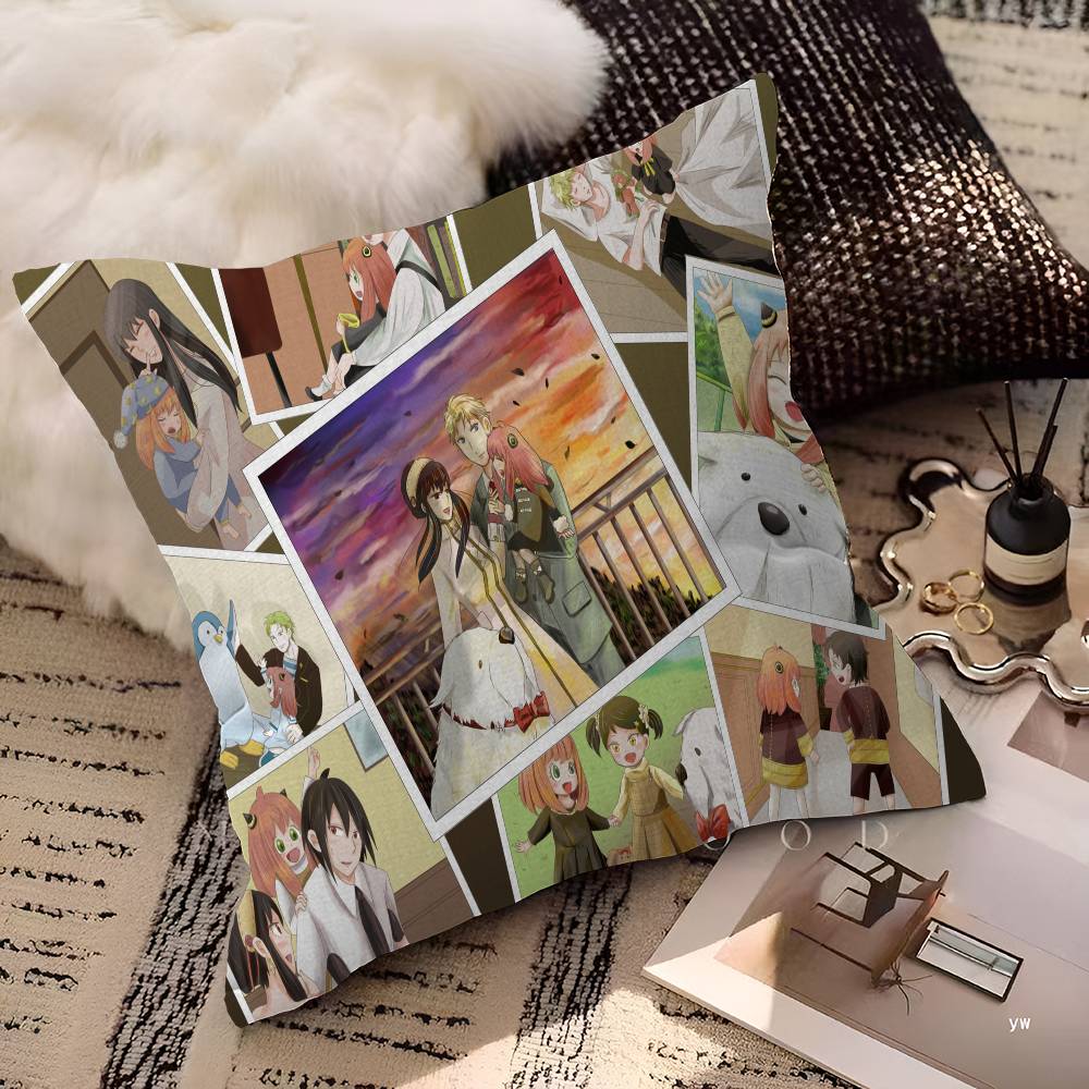Popular Comedy Anime S-Spy X F-Family 45*45cm Cushion Cover Pillow Cover Decor Pillowcase Home Pillowcase For Couch Pillow