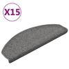 VidaXL Stair Carpet 15 Pieces 65 X 24 X 4 Cm Dark Grey Semi-round Large 322369