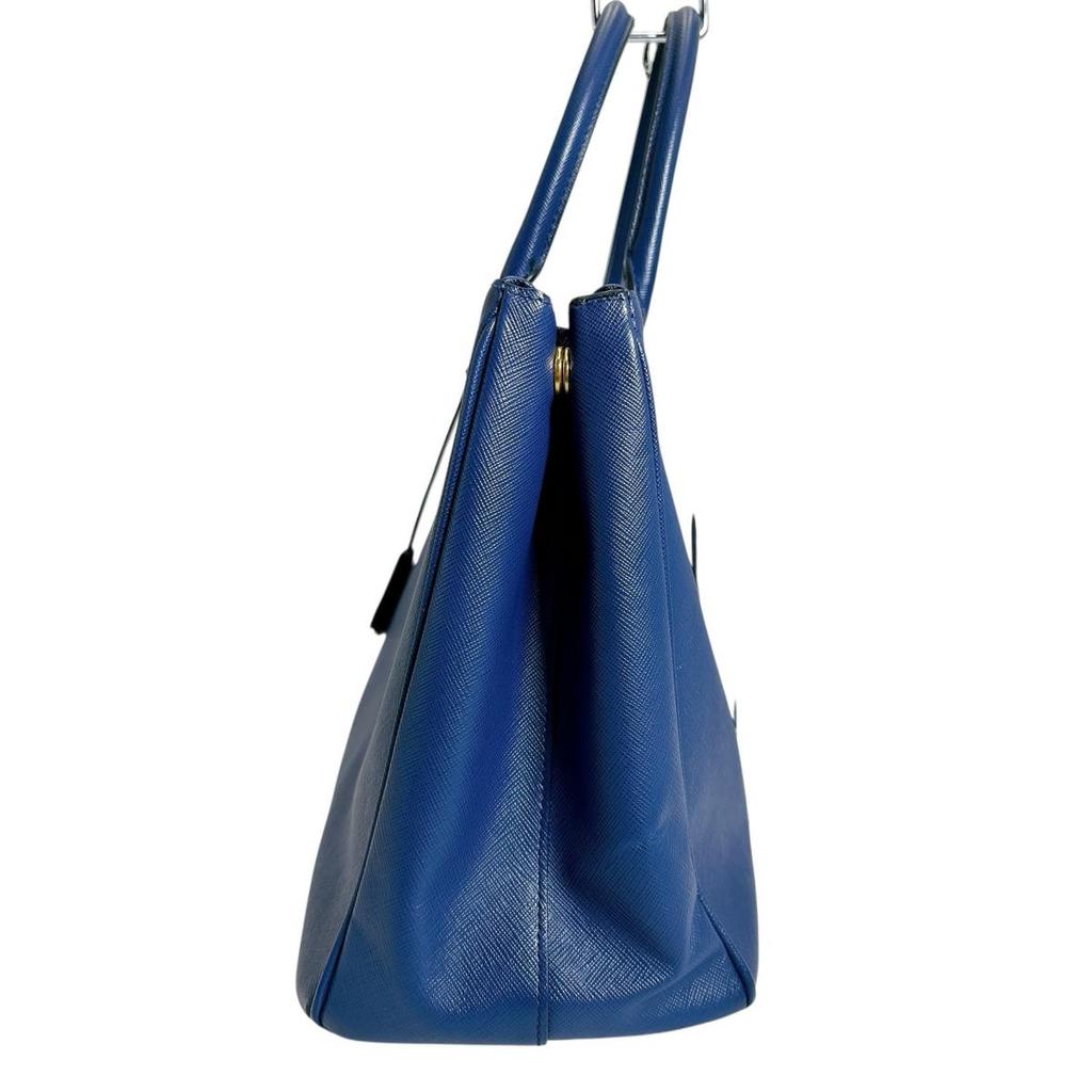 PRADA Sapphiano Galleria Handbag leather blue Women 1BA786 Used