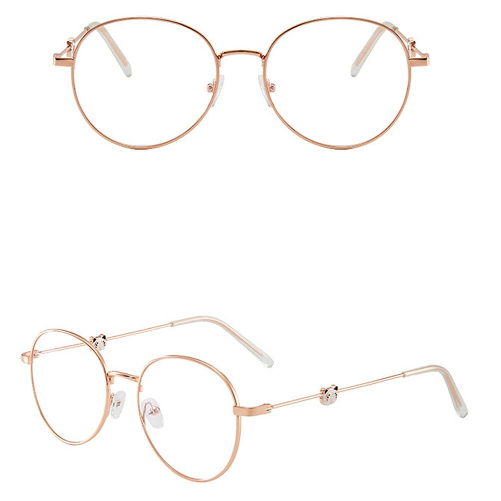 Mode Damen Büro Blaulichtfilter Übergroße Computerbrille Großer Metallrahmen Niedliche Panda Damen Blaulichtblockierende Brille
