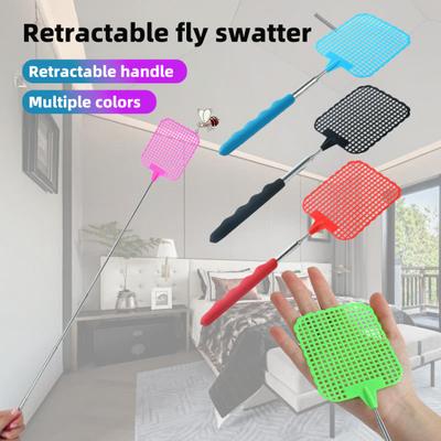 Mata-moscas Extensível Aço Inoxidável Cabo Telescópico Mata-insetos Portátil Mata-moscas para Controle de Mosquitos
