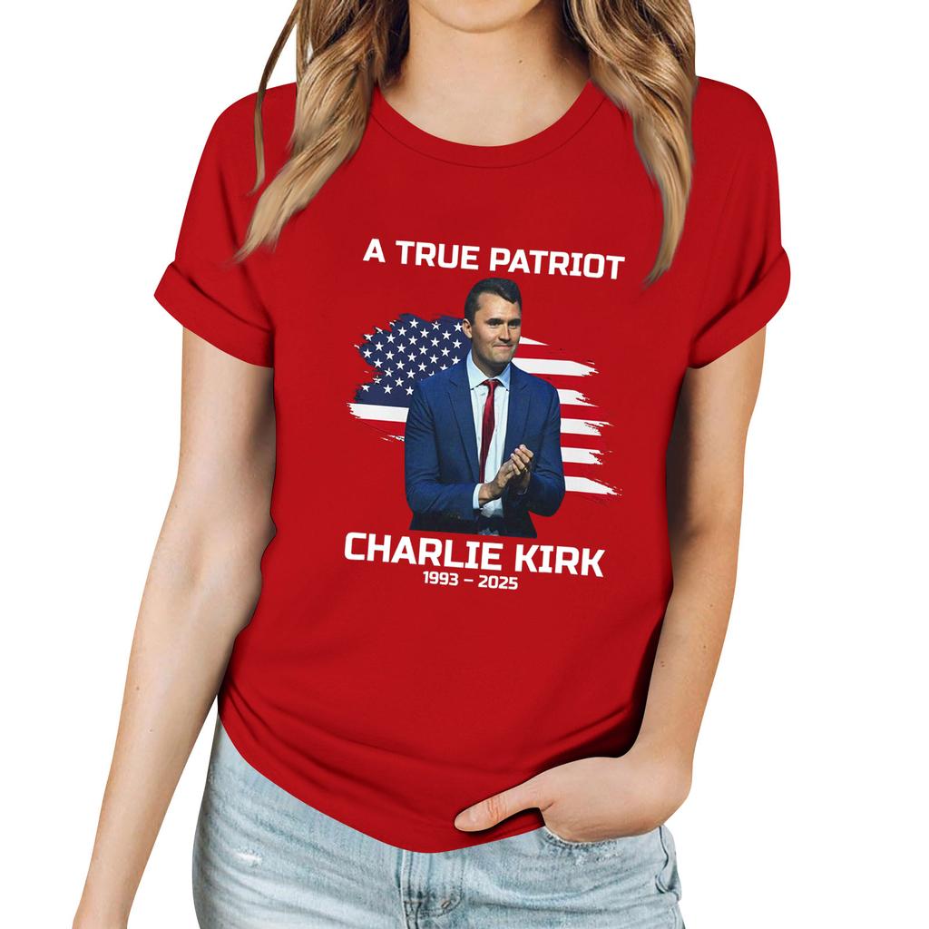 Női alkalmi mintás póló kerek nyakkivágással, pulóver, rövid ujjú felső