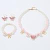 Pink Pearl Beaded Necklace Hand Chain Sweet Style Ear Pendants  Children's