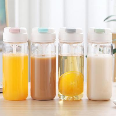 600ml Plastic Kettle Portable Travel Water Bottle with Straw Sports Fitness Cup Smiple Lemon Juice Fat Cup Adult Universal Cup