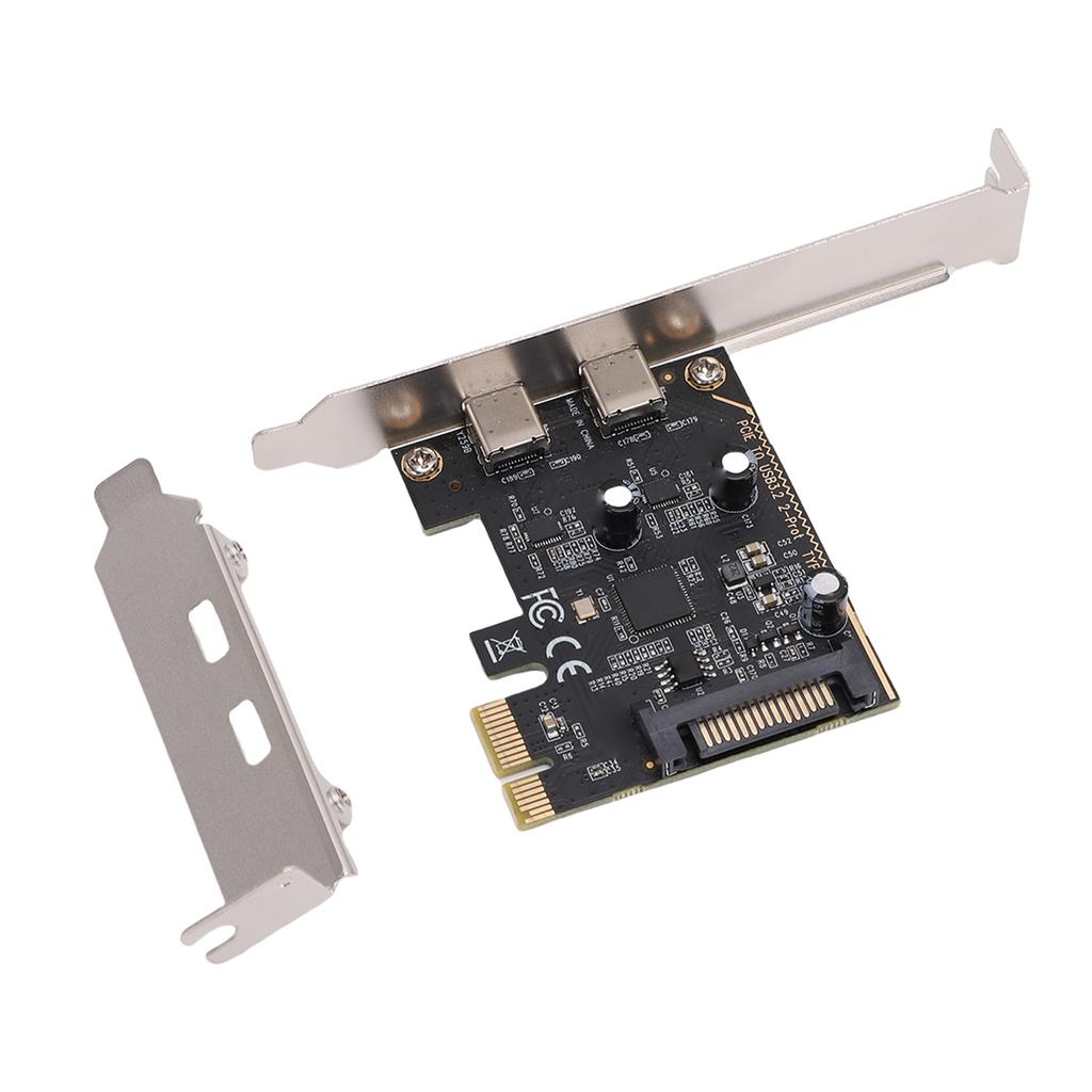 PCIe to USB 3.2 Gen 1 Card with 5 Gbps Bandwidth 2 USB Type C Ports PCIe Expansion Card USB Card for Desktop PC