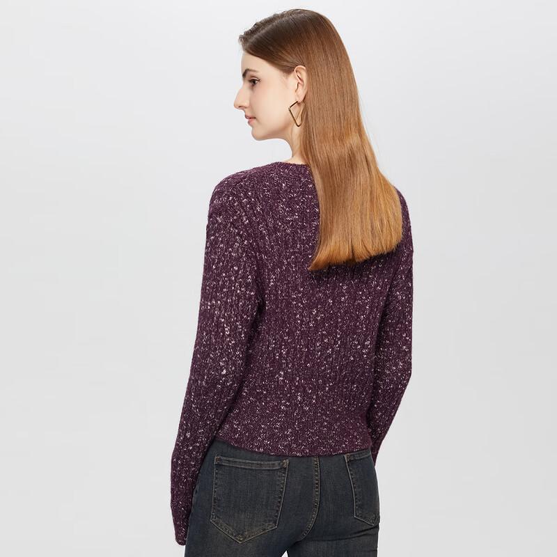 Damen Retro V-Ausschnitt Langarm Stricktop