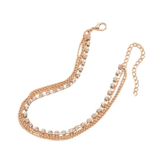 

Женский ножной браслет, многослойный декор со стразами, регулируемая длина, полированные женские украшения на щиколотке, цепочка на щиколотку, подарок на день рождения, юбилеи золотистый