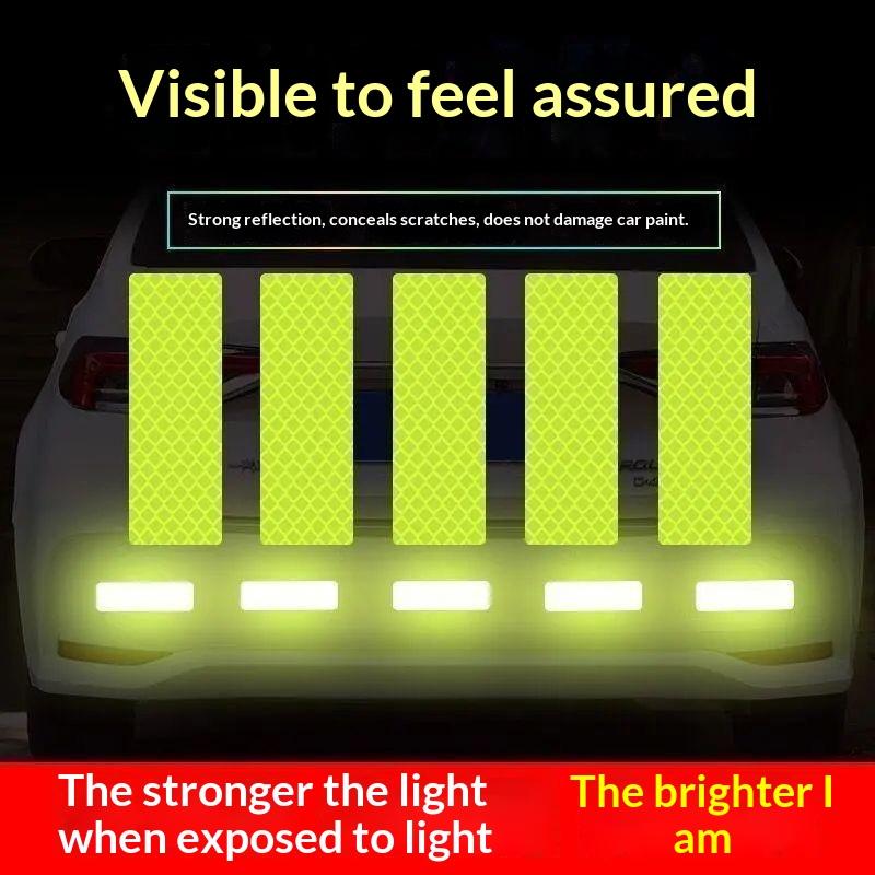Safety Warning Reflective Sticker Strips Waterproof High Visibility 10-10PCS for Helmet E-bike Night Outdoor Cycling
