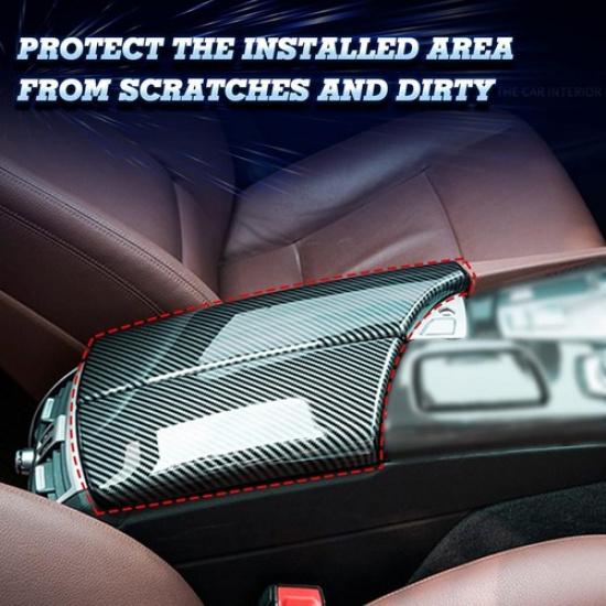 Carbon Fiber Pattern Central Armrest Box Cover Trim For BMW 5 Series F10 2011-16