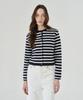 Pelote Boucle Stripe Round Cardigan (Navy)