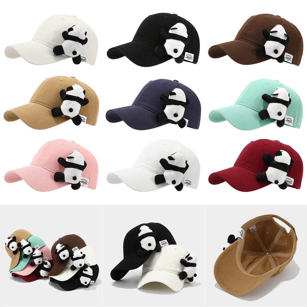 Women Chinese Panda Baseball Hat For Girls Women Unisex Panda Adjustable Hat Cute Stuffed Panda
