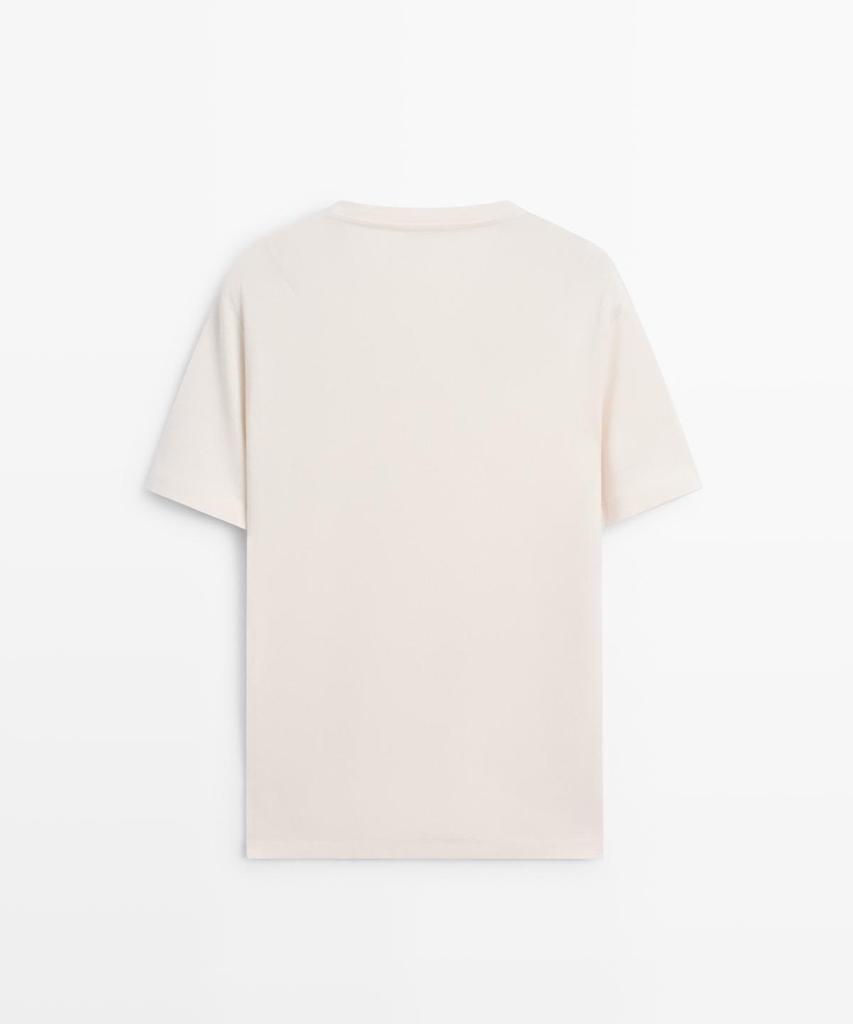 Masimodutti 100% Cotton T-Shirt Shoulder Detail