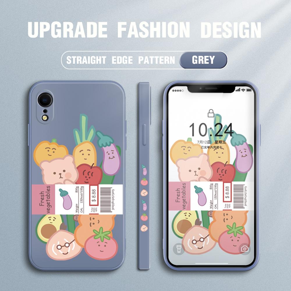 Cartoon Vegetables Phone Case for Redmi Xiaomi POCO Note 10 Pro 9 9A 9T 10C 8 7 11 Lite 5G X3 M3 Square Edge Soft Full Camera Protect Cover Cases