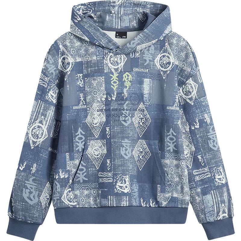 Li-Ning Unisex Kids Chinese Style Print Hooded Sweatshirt 140/68