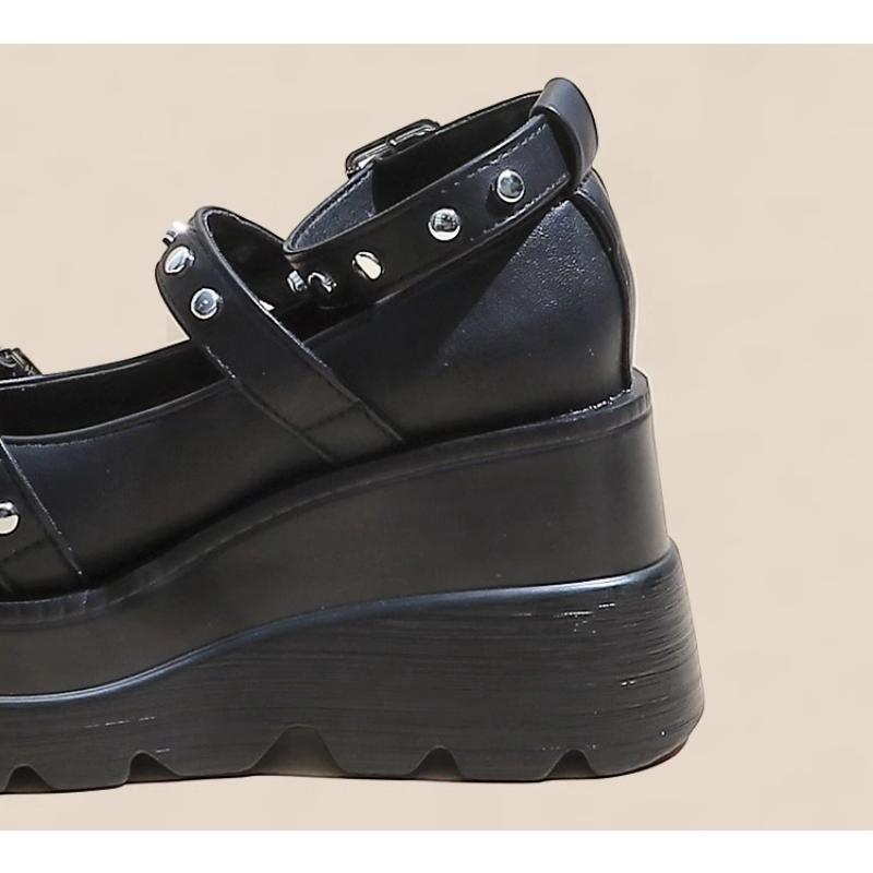 Fashion Mary Jane Women's 2025 New Spice Girl Round Head Versatile Single Sweet and Cool Heightening Platform Muffin Shoes Large Size