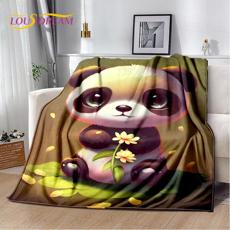 3D Dream Animal Cartoon Panda Cute Blanket,Soft Throw Blanket for Home Bedroom Bed Sofa Picnic Travel Office Cover Child Gift