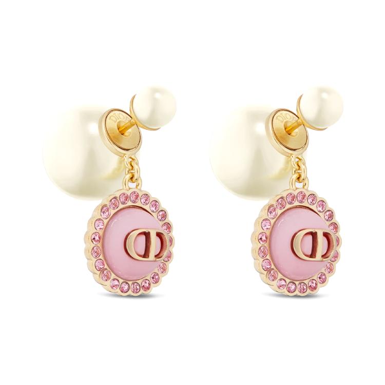 

Dior Geometric Design Metal Glass Resin Pearl Earrings Women earrings Gold E3070WOMCYD04P F,Metal