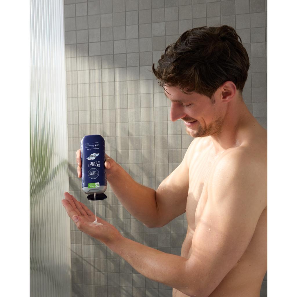Nivea Men Protect & Care 3W1 Żel Pod Prysznic Męski Do Twarzy, Ciała I Włosów 250 Ml