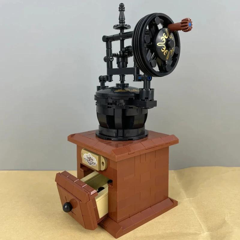 Č. 00984 Retro klasický ruční kávovar Zásuvka nápojového automatu DIY Mini bloky Cihly Stavebnice pro děti Bez krabice