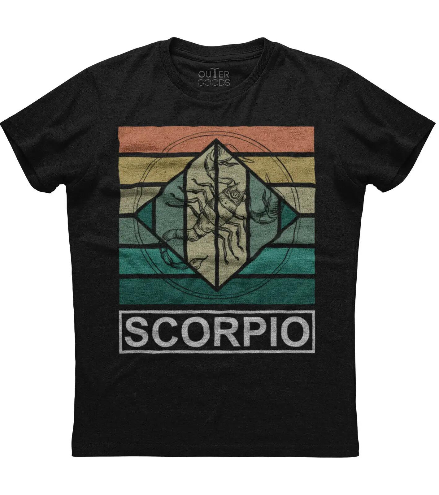 

Vintage Design Scorpio Zodiac Sign Birthday Gift TShirt Summer Cotton ONeck Short Sleeve Mens T Shirt New S3XL S