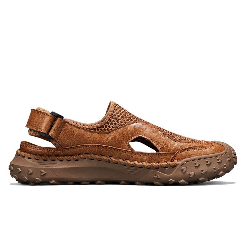 Herren Atmungsaktive Sportsandalen Lässige Wanderschuhe Outdoor-Abenteuersandalen Sommer Trekkingschuhe Handgefertigte Herrensandalen